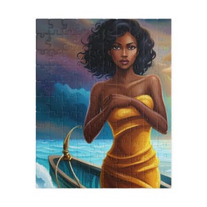 Puzzle - Ebony Woman Jigsaw, African American Art 110, 252, 520-piece, Home Activity, Mindfulness, Stress Relief, Holiday Gift, Wall