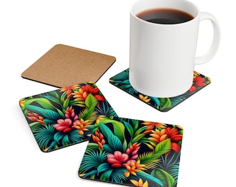Untersetzer-Set, Tropische Getränkeuntersetzer, Strandhausdekor, Sommer Wohnaccessoire, Palmenblatt-Untersetzer, Küsten Barware, Island Luxe