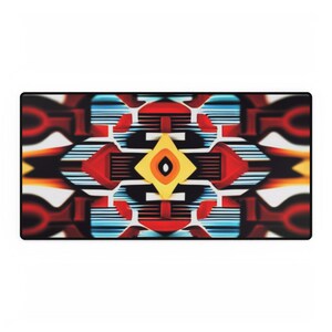 Native Desk Mat, Southwestern Table Protector, Tribal Mouse Pad, Aztec Computer Pad, Boho Desk Cover, Geometric Office Decor