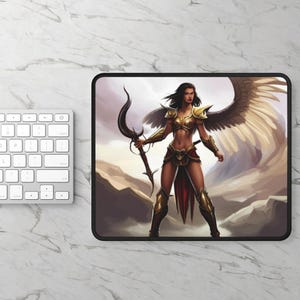 Guardian Angel Gaming Mouse Pad, Heavenly Desk Decor, Angelic Computer Accessories, Protective Office Supplies, Spiritual Gamer Gift, Angel