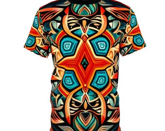 African Tribal Unisex Tee, Ethnic Print T-Shirt, Aztec Pattern Shirt, Cultural Graphic Top, Boho Fashion Apparel, Cozy Indigenous Clothes