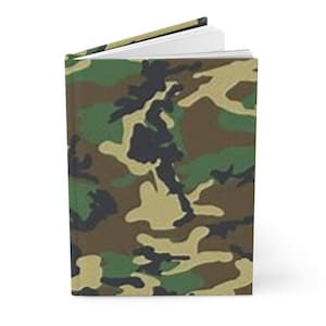 Camo Journal, Military Diary, Army Notebook, Outdoor Adventure Logbook, Matte Hardcover Travel Planner, College, Wedding, Friend Gift