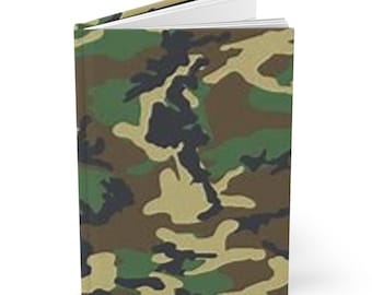 Camo Journal, Military Diary, Army Notebook, Outdoor Adventure Logbook, Matte Hardcover Travel Planner, College, Wedding, Friend Gift