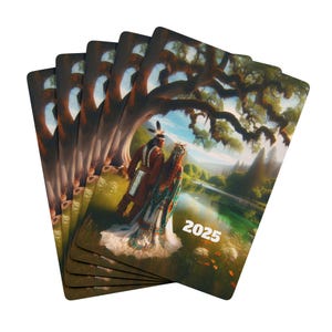 Jeu de cartes à jouer sur le thème du mariage autochtone, idéal pour une soirée jeux, une réunion de famille, un cadeau unique pour un amateur de poker, un enterrement de vie de jeune fille ou de garçon
