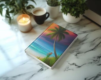 Beach Journal Hardcover, Ocean Inspired Notebook, Travel Diary, Seashore Sketchbook, Tropical Vacation Planner, Aquatic Theme, Island Luxe