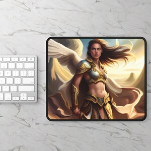 Angel Gaming Mouse Pad, Heaven Inspired Desk Mat, Gaming Accessories, Computer Mousepad, Office Decor, Angel Gifts