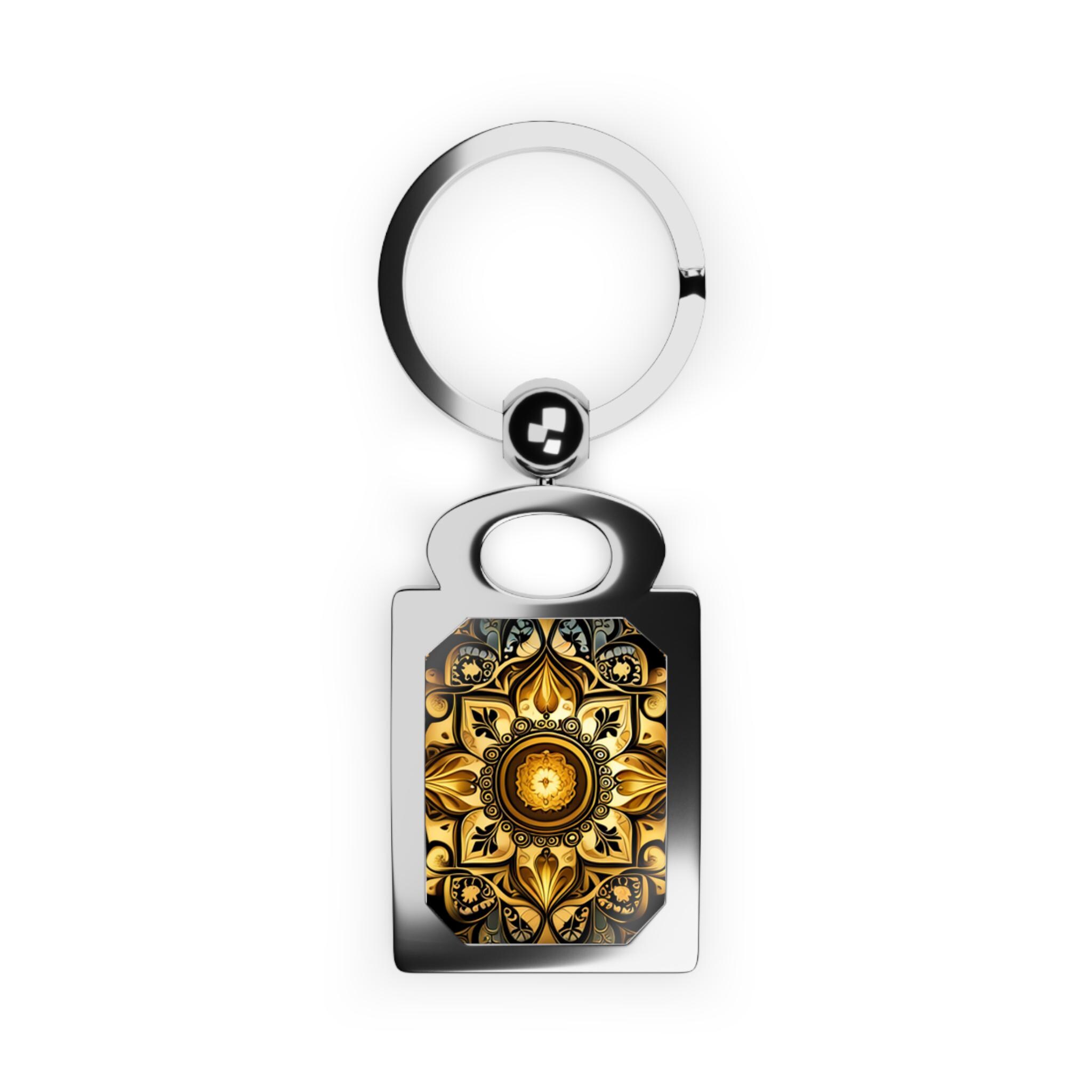 Vintage Rectangle Keyring, Retro Keychain, Antique Key Holder, Classic ...
