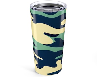Vaso de camuflaje, artículos para beber personalizados, taza con estampado militar, regalo para amantes de las actividades al aire libre, taza térmica personalizada, botella de agua de camuflaje