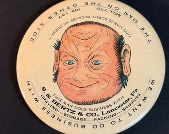 Vintage celluloid zakspiegel reclame S.S. Bertz & Company Lancaster PA