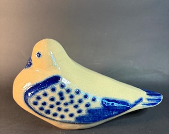 1985 David Eldreth Stoneware Salt Glaze Pottery Bird