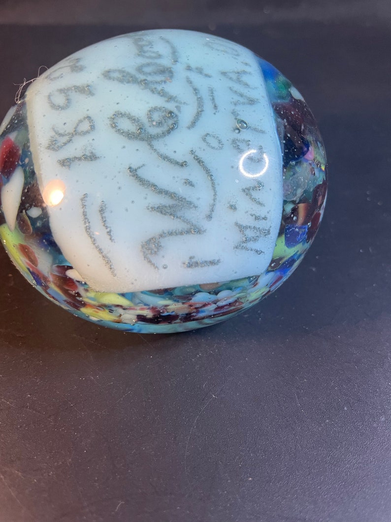 Antique 1892 Name Plaque Glass Paperweight Etsy