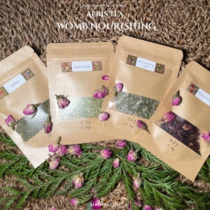 Womb Nourish Organic Herb Bundle, plus 33 Page Womb Wisdom Guidebook