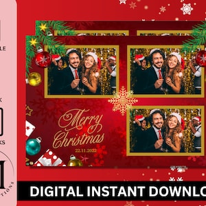 Merry Christmas Photo booth Template, Elegant Photo Booth Template, Xmas Template, Wedding Template , 4x6, Christmas photobooth templates