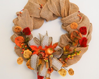 Fall Harvest Wreath 18"