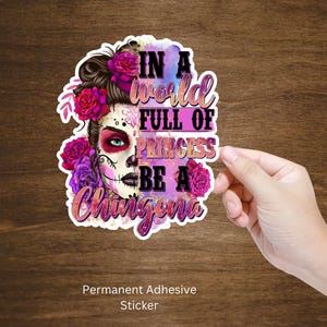 Catrina Chingona Vinyl Sticker Decal-Laptop Decal Sticker-Tumbler Cup Decal Sticker-Waterproof Sticker-Permanent Adhesive Sticker