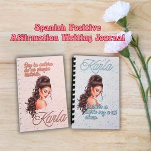 Spanish Positive Daily Affirmation Writing Journal-Custom Personalized-Self Improve-Self Care Notebook-Manifestation Journal-Line Pages