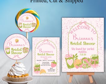 Matcha Bridal Shower Party Favor Sticker Label Decorations, Custom Personalized Chip Bag Water Bottle Labels, Print & Ship Party Bundle