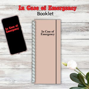 Family In Case of Emergency Booklet-Slim Portable Compact- Pet Information Organizer-Medical & Contact Info Organizer-Home Safety Booklet