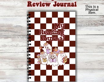 Ghost Reading Journal Spiral Biding Notebook-Book Review Journal-Reading Book Tracker-Reading Planner-Book Club-Book Lover Gift Idea