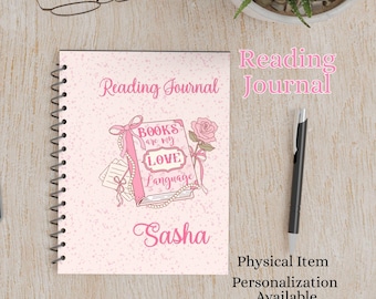 Personalized Reading Journal Spiral Biding Notebook-Book Review Journal-Reading Book Tracker-Reading Planner-Book Club-Book Lover Gift Idea