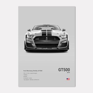 Ford Mustang Shelby GT500 Poster Print Wall Art Car - Etsy UK