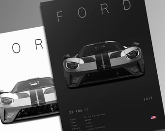 Ford Gt Supercar Poster - Etsy