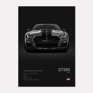 Ford Mustang Shelby GT500 Poster Print Wall Art Car - Etsy UK