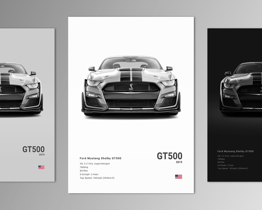 Ford Mustang Shelby GT500 Poster Print Wall Art Car - Etsy UK