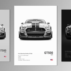 Ford Mustang Shelby GT500 Poster Print Wall Art Car - Etsy UK