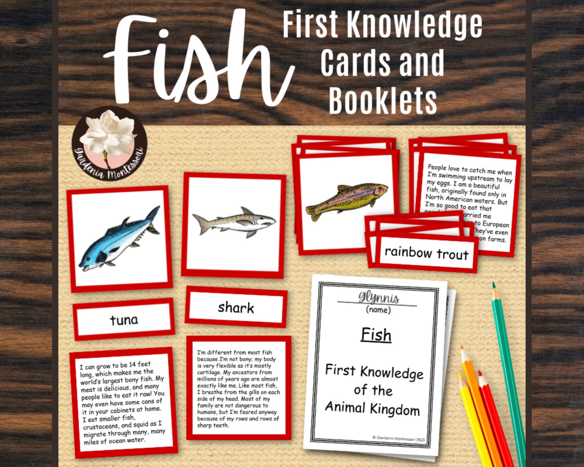 Montessori Fish Cards and Printable Booklet Montessori - Etsy