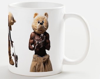 Tazas con diseño de oso esfinge y caja adorable