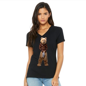 The Box Bear Women&#39;s Vneck Tshirt, Tee Shirts