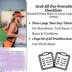 Gear Checklist : Triathlon, Marathons, Trail Running & Cyclings/ Gear Swim Bike Run /  Digital (iPad/ Phone) and Printable