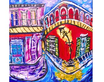 New Orleans painting, Original Painting, NOLA, Jackson’s Square, Royal Street, Acrylic Painting on Canvas