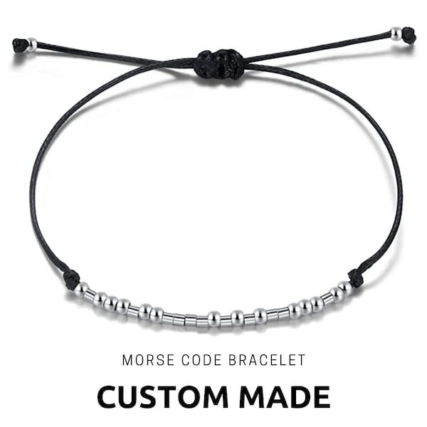Custom Morse Code Bracelet Matching Couples Custom Bracelet Gift Holiday | Cute Present Christmas Jewelry Gift for Minimalist
