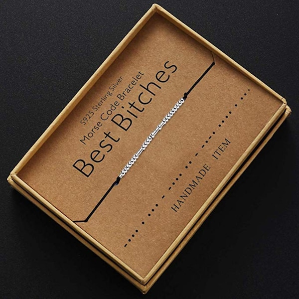 Morse Code Bracelet "Best Bitches", Matching Friendship Custom Bracelets, Hidden Message Gift, Christmas Jewelry