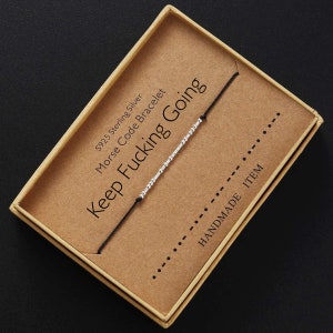 Keep Fucking Going Custom Morse Code Bracelet Matching Couples Bracelet Gift Holiday | Present Christmas Jewelry