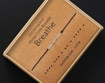 Morse Code Bracelet "Breathe" Hidden Message | Matching Couples Custom Bracelets