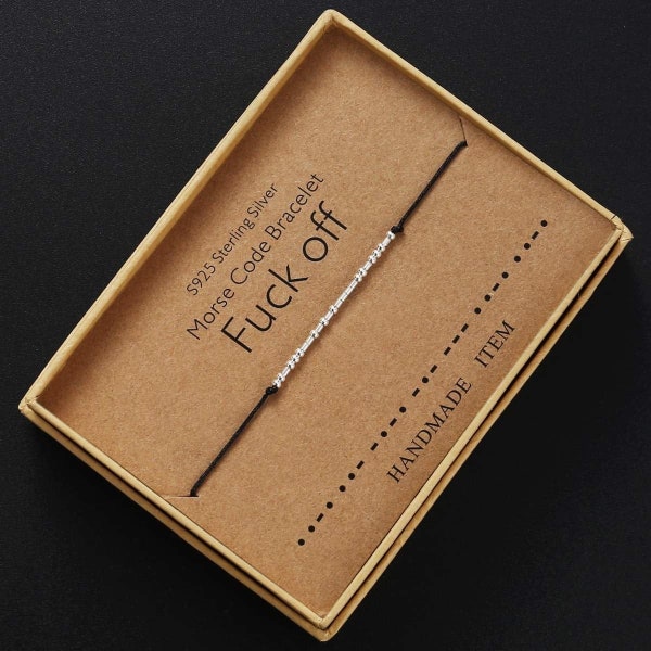 Fuck Off Morse Code Pulsera a juego Parejas Pulsera personalizada Regalo