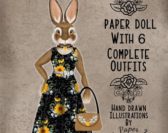 Clover Honey Bunny Paper Doll