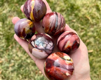 Colorful Mookaite Spheres | Polished | Red Purple Mookaite (You Choose)