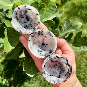 Rainbow Moonstone Bowls | Blue Flash Moonstone Bowl Carving