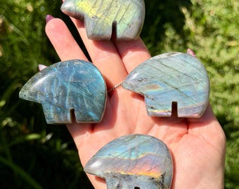 Labradorite Mini Bears | Crystal Bear Carving