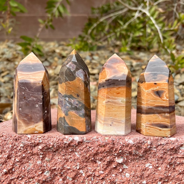 Unique Tiger Jasper Points from Peru - AA Grade - Polished (You Choose)