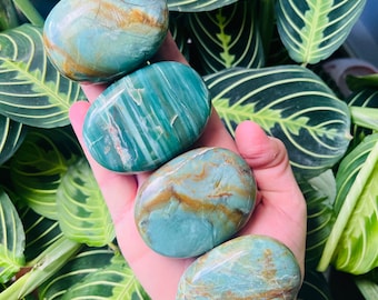 RARE Russian Green Chalcedony Palm Stones (Choose Size)