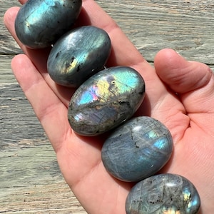 Labradorite Tumbled Stones | Mixed Rainbow Flash | Labradorite Pocket Stones