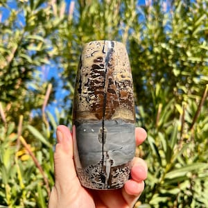 Picture Jasper Flower Vase | Picture Jasper Vase Carving | Dendritic Jasper