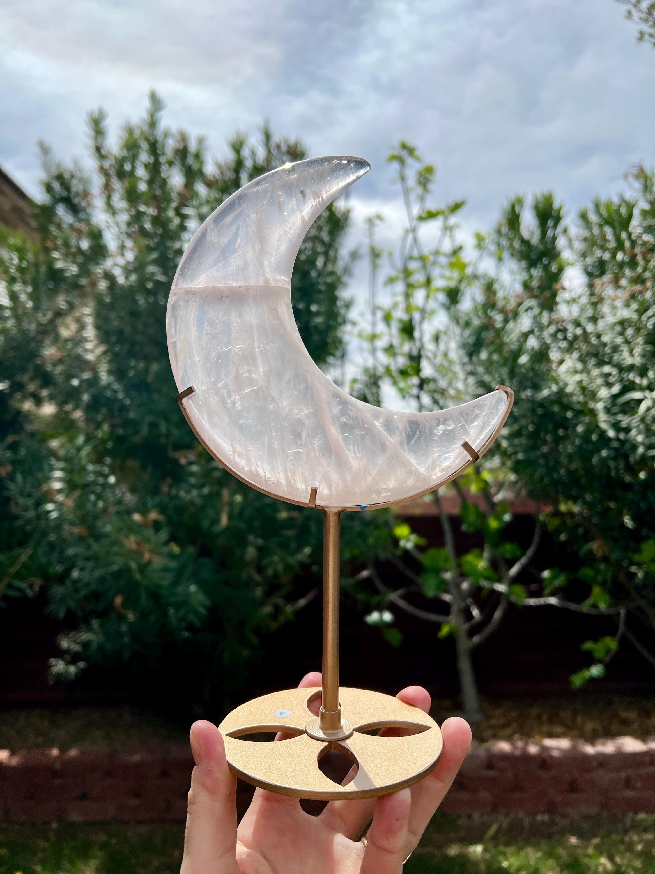 モザンビーク産ローズクォーツ三日月 | スタンド付きクリスタルムーン