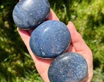Blue Lazulite Palm Stones