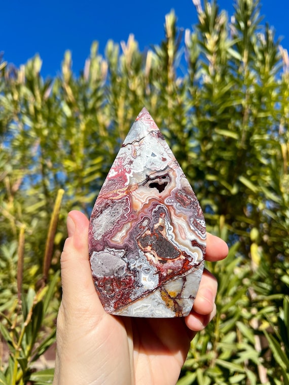 Mexican Crazy Agate Flame | Druzy Mexican Crazy Agate | Mexican